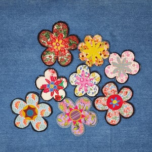 Boho Patches, Applique Patches, Handmade sew-on patches, Flower Patches, Patch for Jeans, Handmade jean Patches image 1