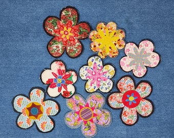 Boho Patches, Applique Patches, Handmade sew-on patches, Flower Patches, Patch for Jeans, Handmade jean Patches