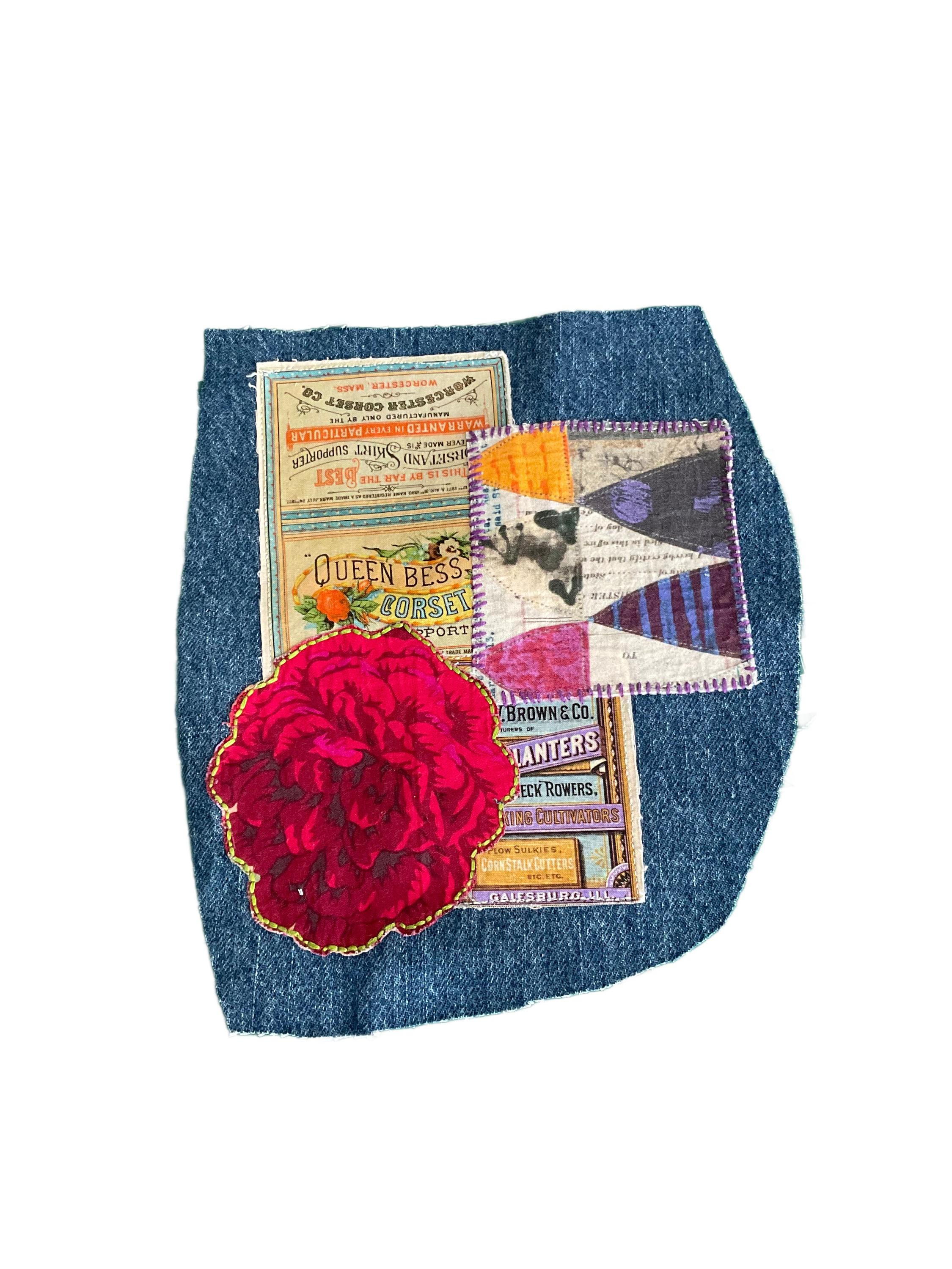 Large Scrappy Rose Patch- Boho Funky Patch - Etsy