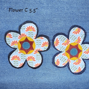 Boho Patches, Applique Patches, Handmade sew-on patches, Flower Patches, Patch for Jeans, Handmade jean Patches image 4