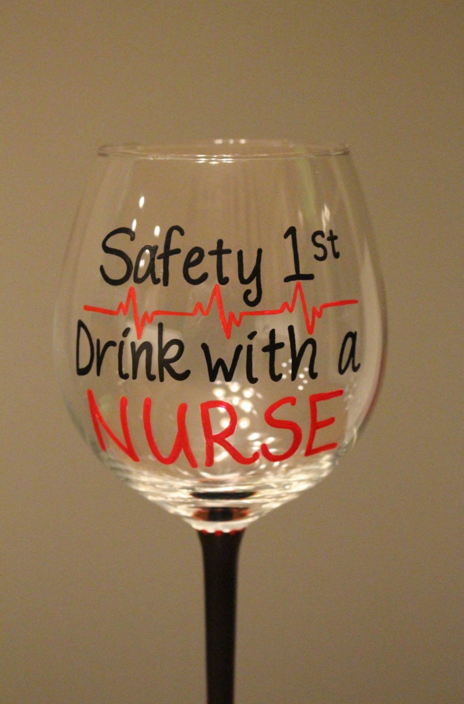 Nurse Wine Glass Hand Painted Personalized MADE TO ORDER Etsy