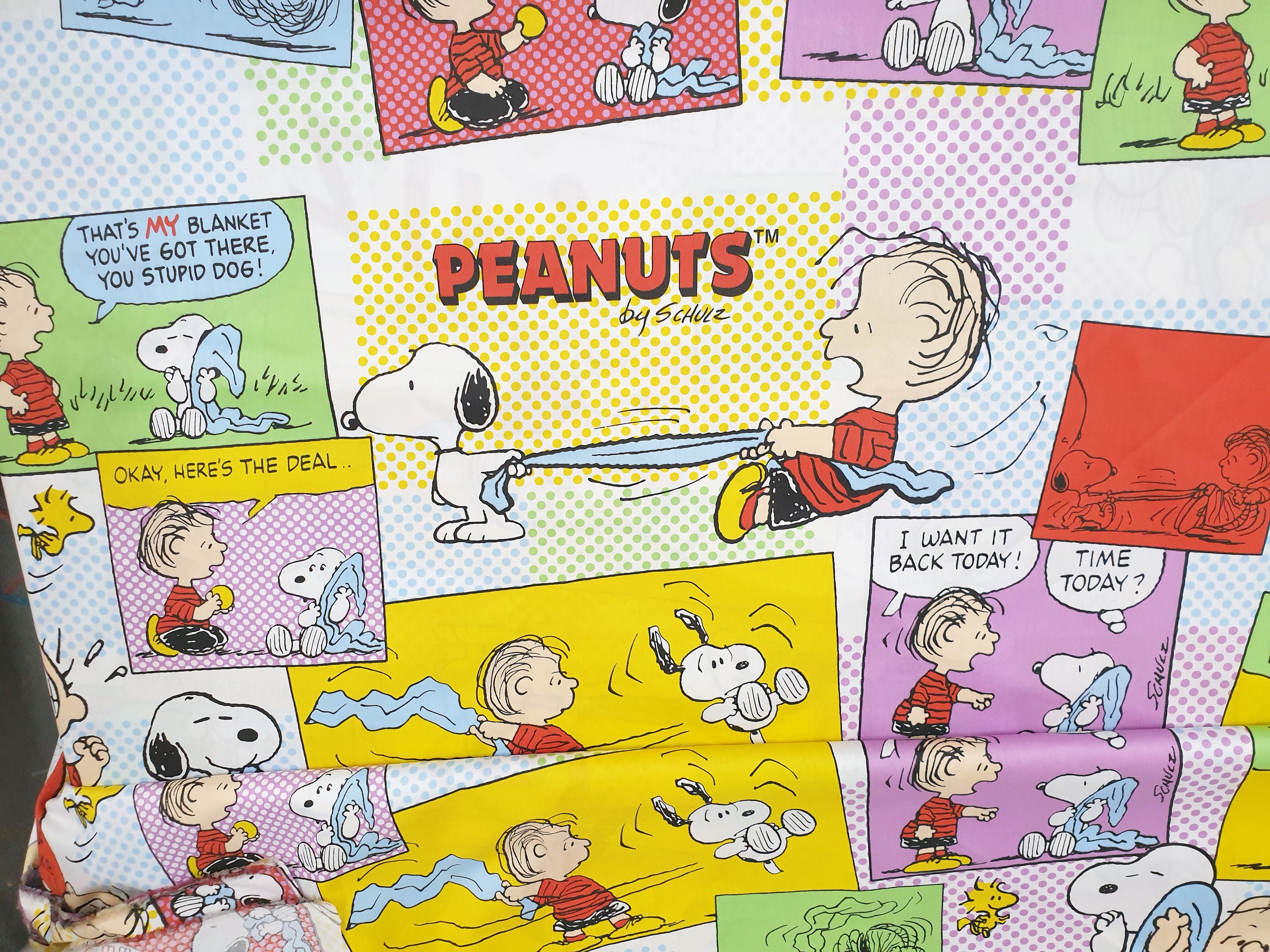 Peanuts Cartoon cotton print fabric 60 inch 150cm wide Etsy