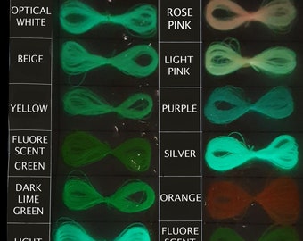 6 x 1000m Glow in The Dark Thread - Embroidery / Sewing