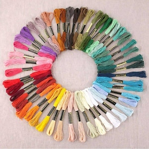 50 x Mix Colors Cotton Sewing Skeins Cross Stitch Embroidery Thread Floss Kit