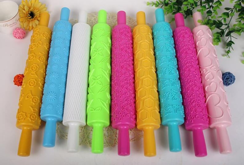 10 x Design Embossed Rolling Pin Set Etsy