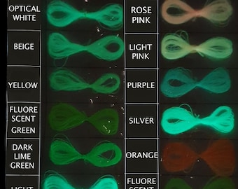 3 x 1000m Glow in The Dark Thread - Embroidery / Sewing