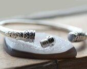 Memorial Cuff Bracelet, Moonstone Cuff, Keepsake Jewelry, Locket in Solid 925 Sterling Silver, Crescent Moon, Star, Personalised, Engraving