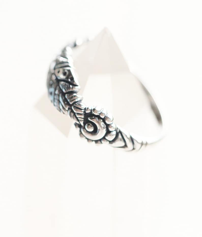 Silver ring angel wing antique look 925 sterling silver size 6us 7us 8us 9us