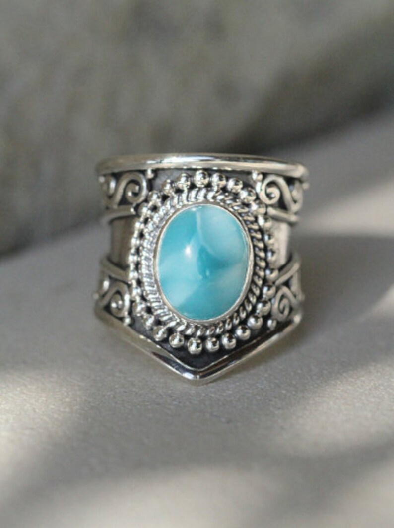 Solid Sterling Silver Ring Silver Gemstone Rings Natural Black Onyx Statement Ring Personalized Boho Ring Don Biu,