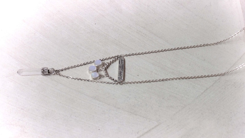 Gypsy Jewels Gemstone Necklace Rainbow Moonstone Necklace Boho Chic Jewelry Crystal Quartz Necklace Solid 925 Sterling Silver Necklace