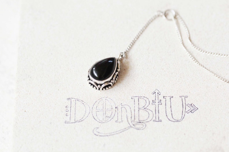 Stylish Necklace Bohemian Onyx Gemstone Gypsy Style Necklace Boho Chic Necklace in Solid 925 Sterling Silver Personalised Necklace