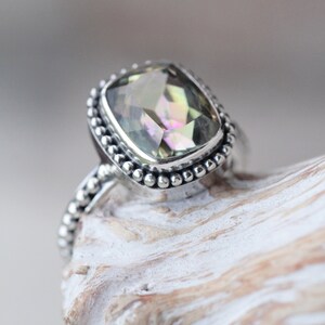 Genuine Mango Topaz Engagement Ring, Wedding Band, Gemstone Rings, Boho Wedding Ring, Personalised Engagement Ring for Her, Sterling Silver