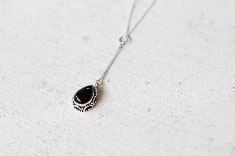 Stylish Necklace Bohemian Onyx Gemstone Gypsy Style Necklace Boho Chic Necklace in Solid 925 Sterling Silver Personalised Necklace