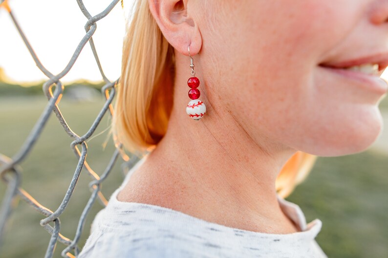 Statement Jewelry Earrings Baseball Sports Team Gifts Team Baseball Moms Boho Style Hanging Earrings Handmade Minimalist Jewelry