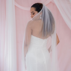 Lana Swarovski crystal chapel length veil | long sparkly veil