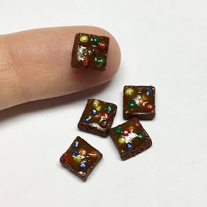 Delicious Handmade Dollhouse Miniature M&M Brownies, polymer clay
