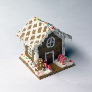 Dollhouse Miniature Gingerbread House 1:12 Scale, Made to Order, Handmade Miniatures, Christmas Décor
