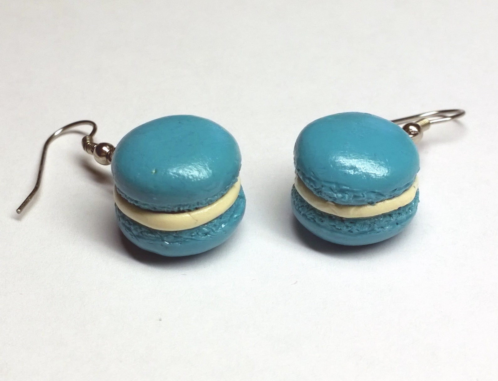 Light Blue French Macaron Earrings Polymer Clay Jewelry Etsy