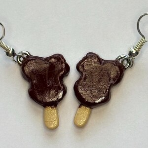 Mickey Ice Cream Bar Dangle Earrings, Mouse-Inspired Summer Treat Jewelry, Handmade Dessert Hook Earrings, Theme Park Food Accessories