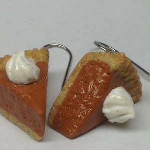 Pumpkin Pie Earrings, Polymer Clay Jewelry, Made to order image 1