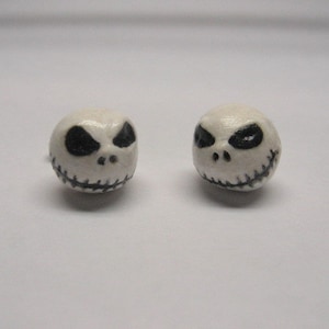 Jack Skellington Post Ohrringe, Polymer Clay, auf Bestellung gefertigt