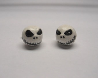 Jack Skellington Post Earrings, Polymer Clay, Made to order