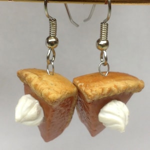 Pumpkin Pie Earrings, Polymer Clay Jewelry, Made to order image 2