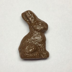 Miniature Milk Chocolate Easter Bunny, Polymer Clay Miniature, Dollhouse Chocolate Candy, Easter Basket Bunny, Miniature Easter Decoration