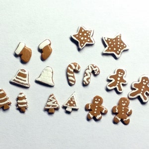 Christmas Cookies, Dollhouse Miniature, 1:12 Scale, Gingerbread Cookies