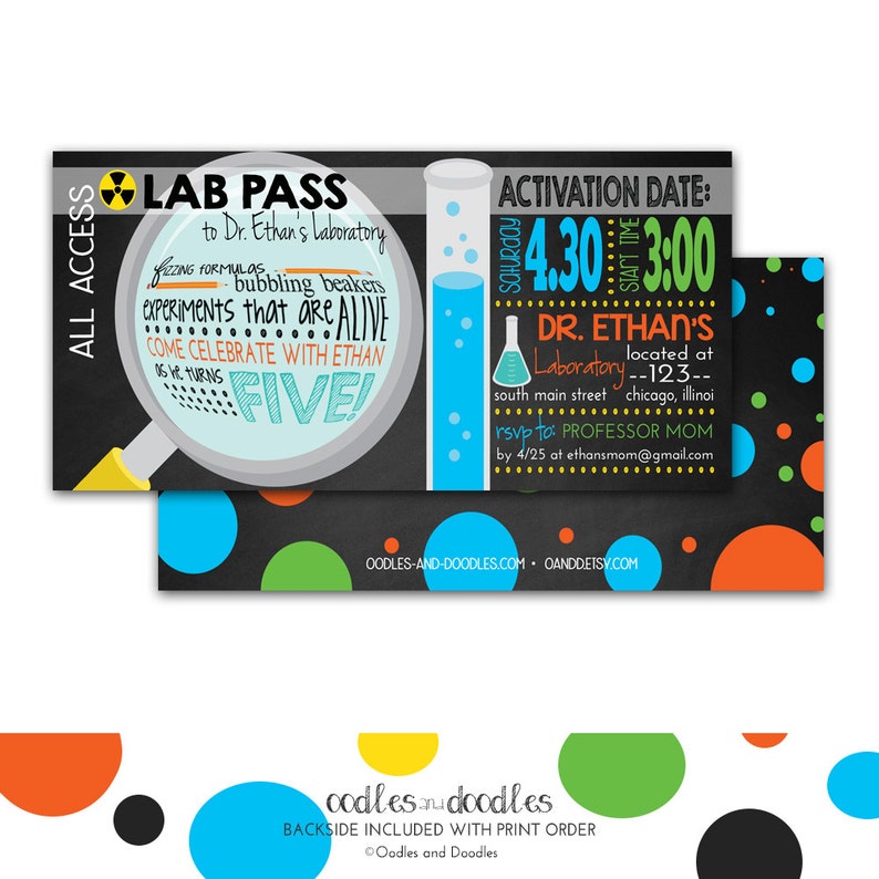 Mad Scientist Party Invitation Science Birthday Invitation Etsy