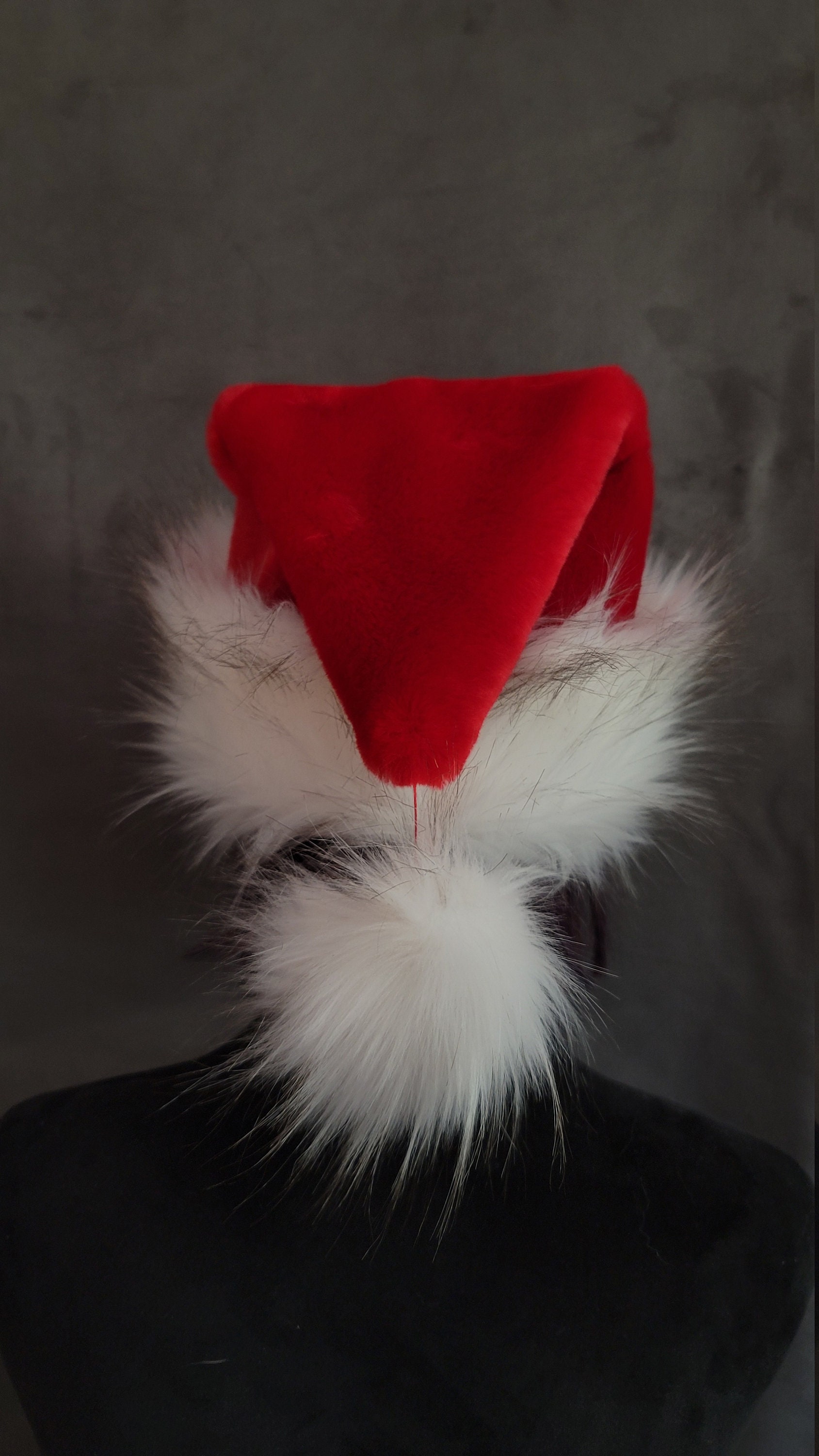 Red Santa Hat With Luxury White Trim With Charcoal Dusted Tips - Etsy