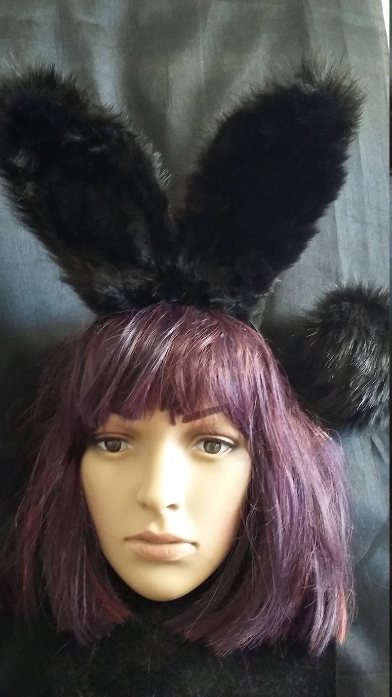 LAST ONE Bunny Ears and Tail Black Bunny Ears and Tail Etsy