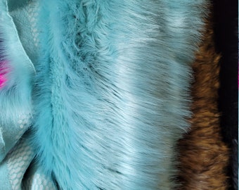 Teal Faux Fur By the Half Yard, Yard or Three Yards with all Faux Fur