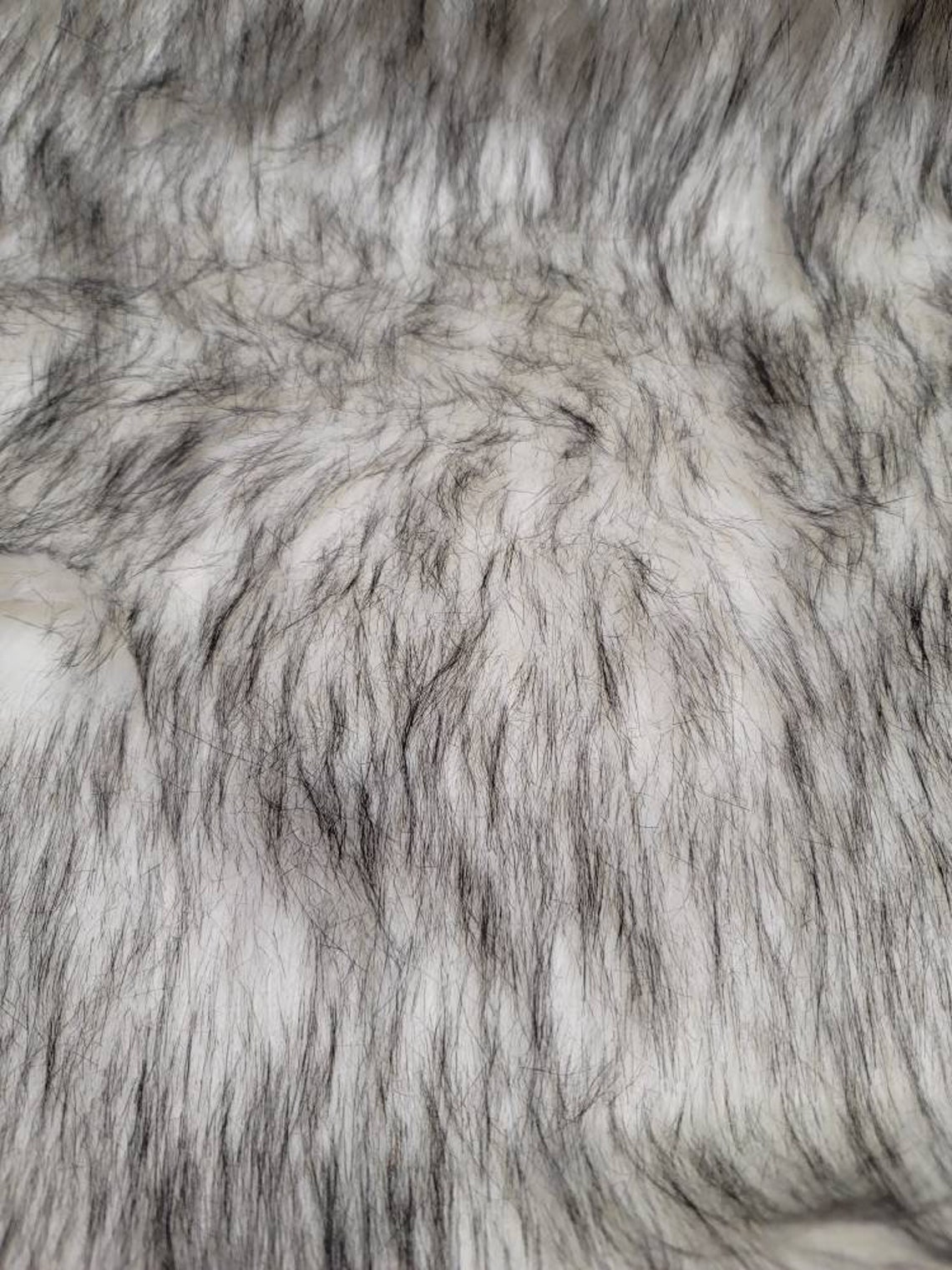 White Fur With Black Tips Faux Fur by the Yard Etsy