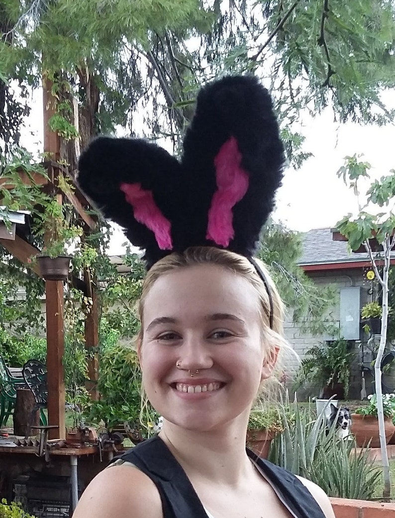 Bunny ears and tail Black Bunny ears and tail Etsy