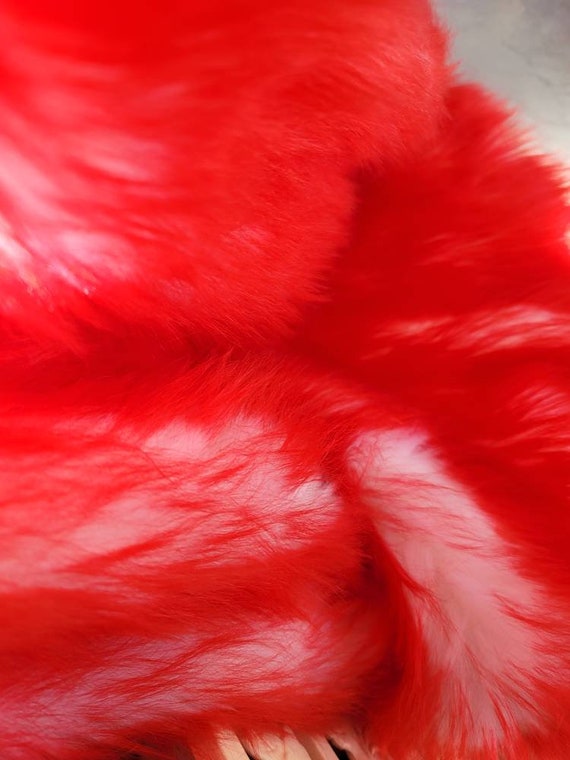 UV Cherry Red Luxury Shag Faux Fur