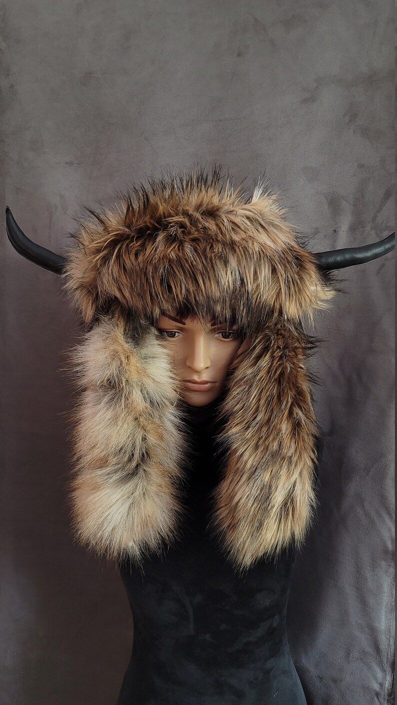 Fladen Faux Fur Trapper Hat - Winter Hat With Ear Flaps & Chin Strap For Cold Weather