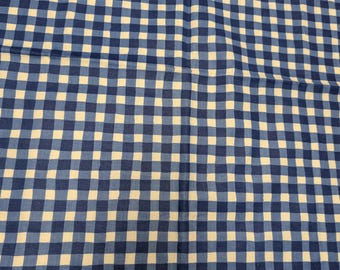 Blue and White Gingham Fabric