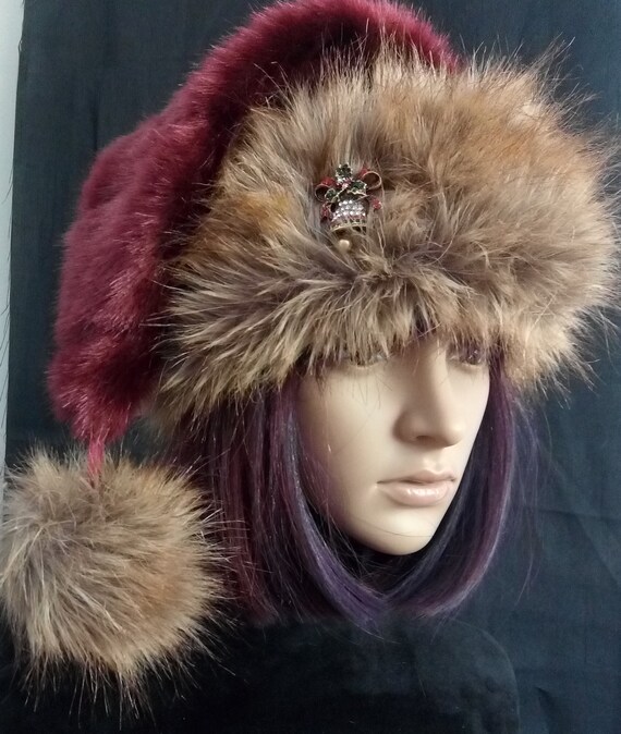 burgundy santa hat