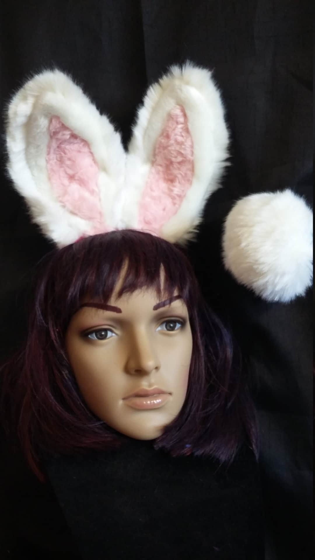 LAST ONE Bunny Ears and Tail, Black Bunny Ears and Tail Etsy