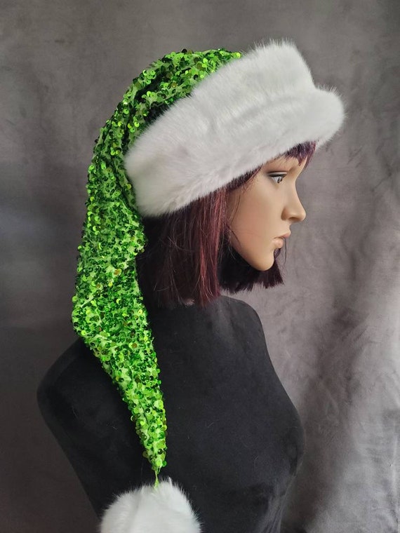 Green velvet hotsell santa hat