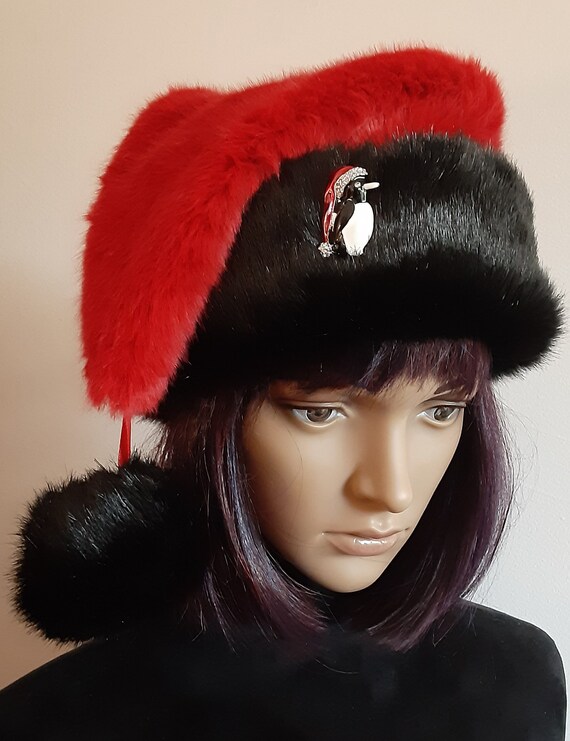black and red santa hat