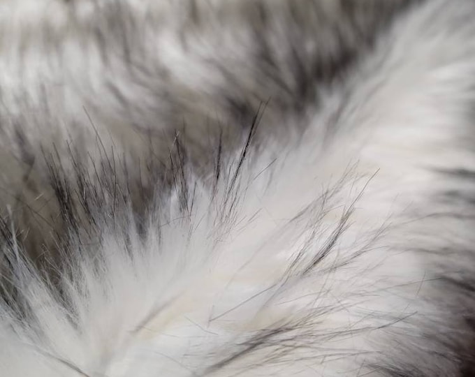 White Fur With Black Tips, Faux Fur by the Yard Etsy