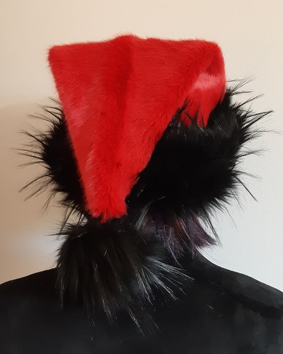 black and red santa hat