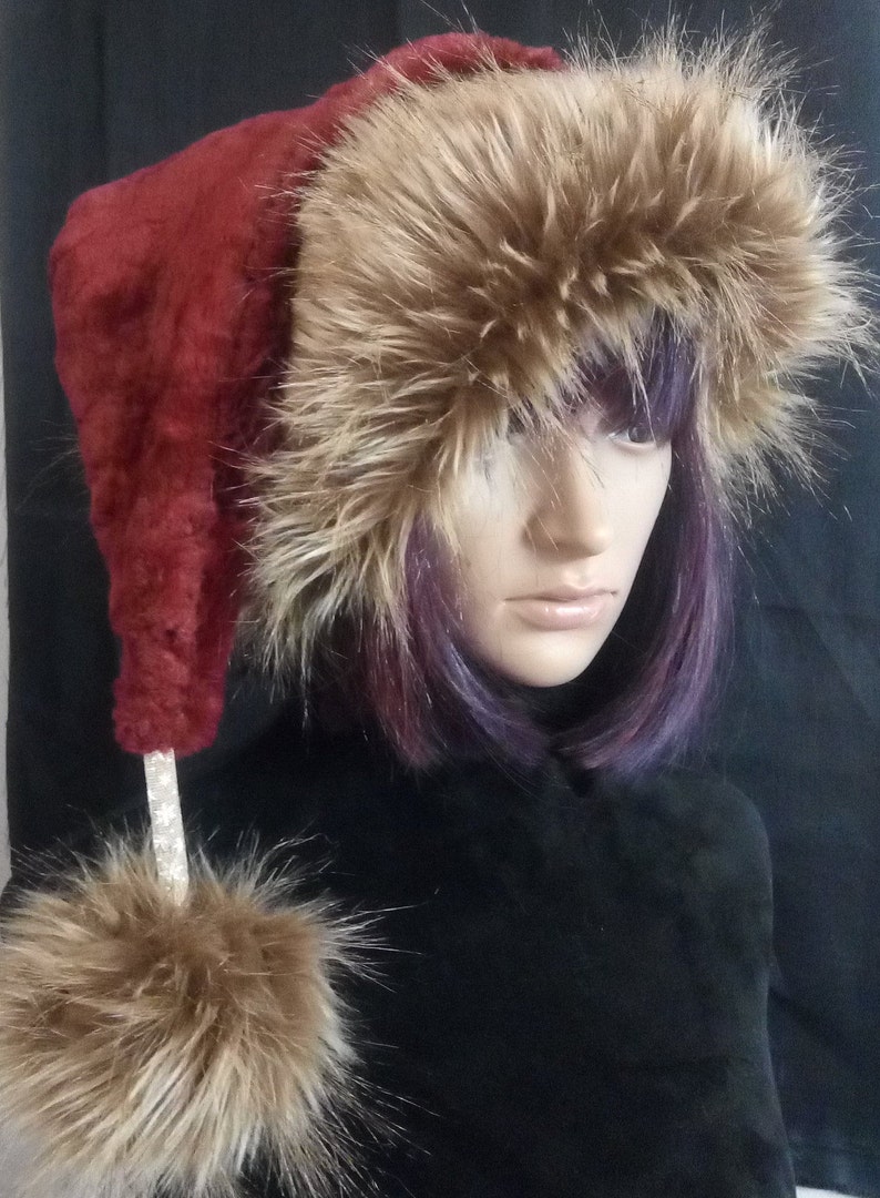 burgundy santa hat