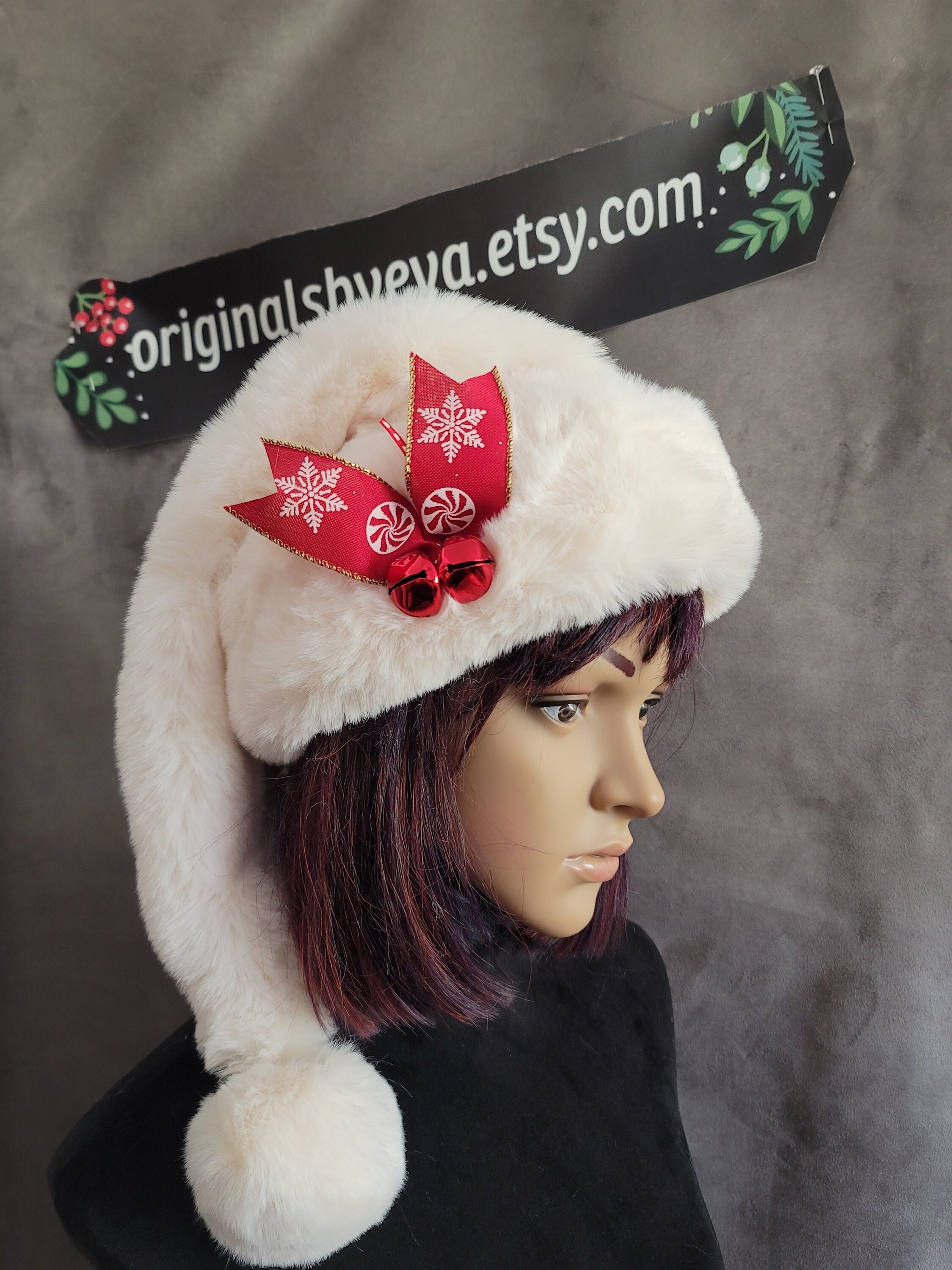 POLAR BEAR FAUX FUR HAT... #5891 Polar Bear Fleece Hat – Akiseo main image 2