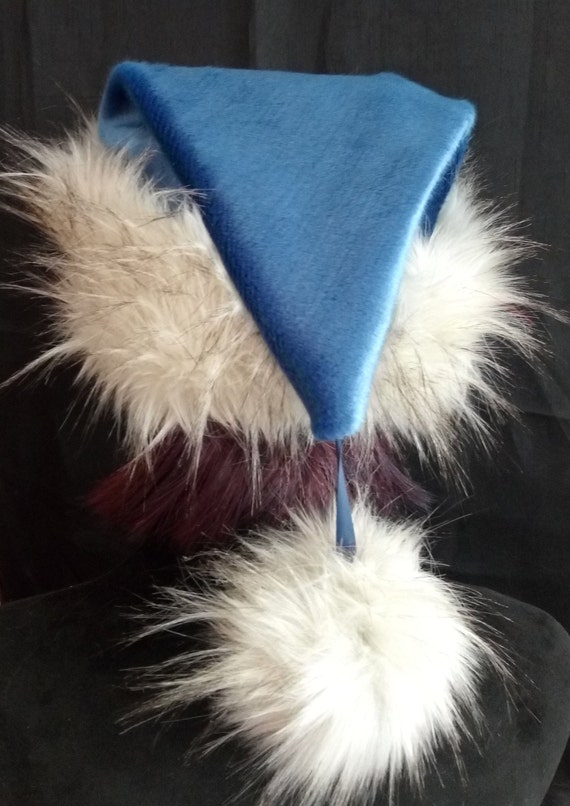 24" ROYAL NAVY BLUE Santa Hat with WHITE faux fur trim & ball 24" ROYAL NAVY BLUE Santa Hat with WHITE faux fur trim & ball