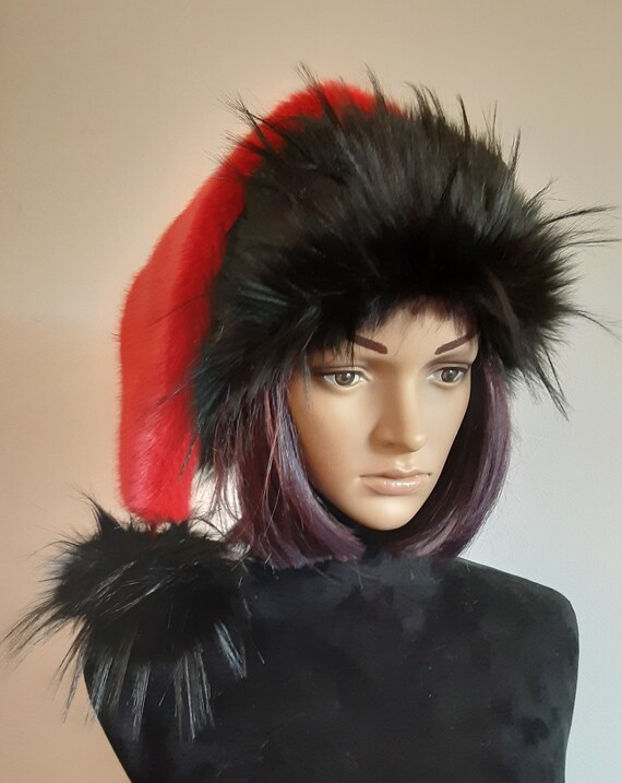 black and red santa hat