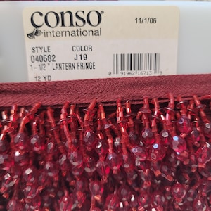 Red Beaded Trim by the Yard