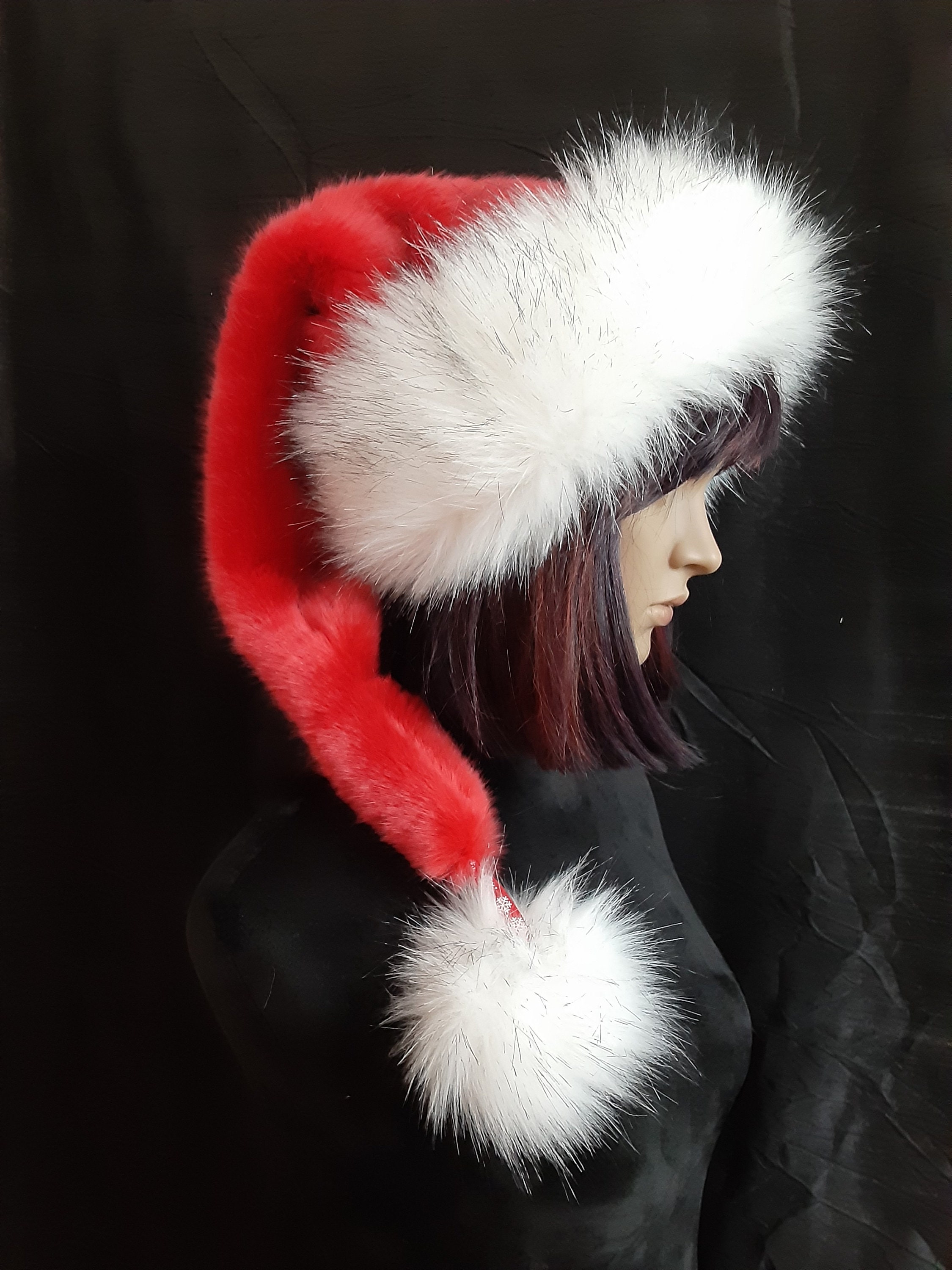 Red Santa Hat With Luxury White Trim 